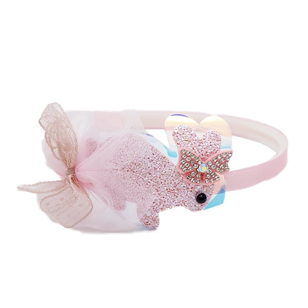 Kid's headband with glitter and bunny (1pc) in 2 colors