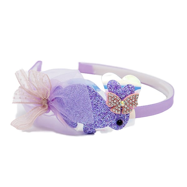 Kid's headband with glitter and bunny (1pc) in 2 colors