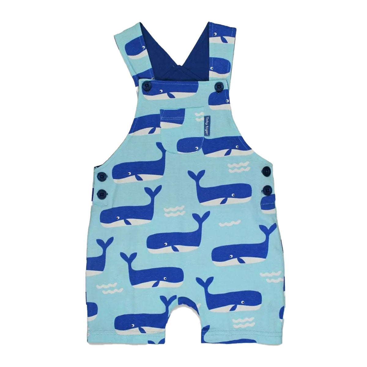 Παιδική Κοντή Σαλοπέτα με Καλοκαιρινό σχέδιο whale-Organic Cotton 3M-3Y