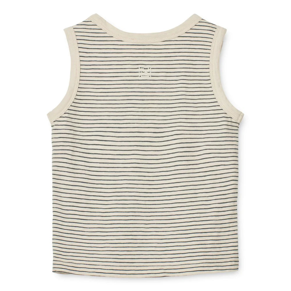 Kid's jersey Lome organic cotton Tank top Stripes Whale Blue/Sandy 3M-10Y - Liewood