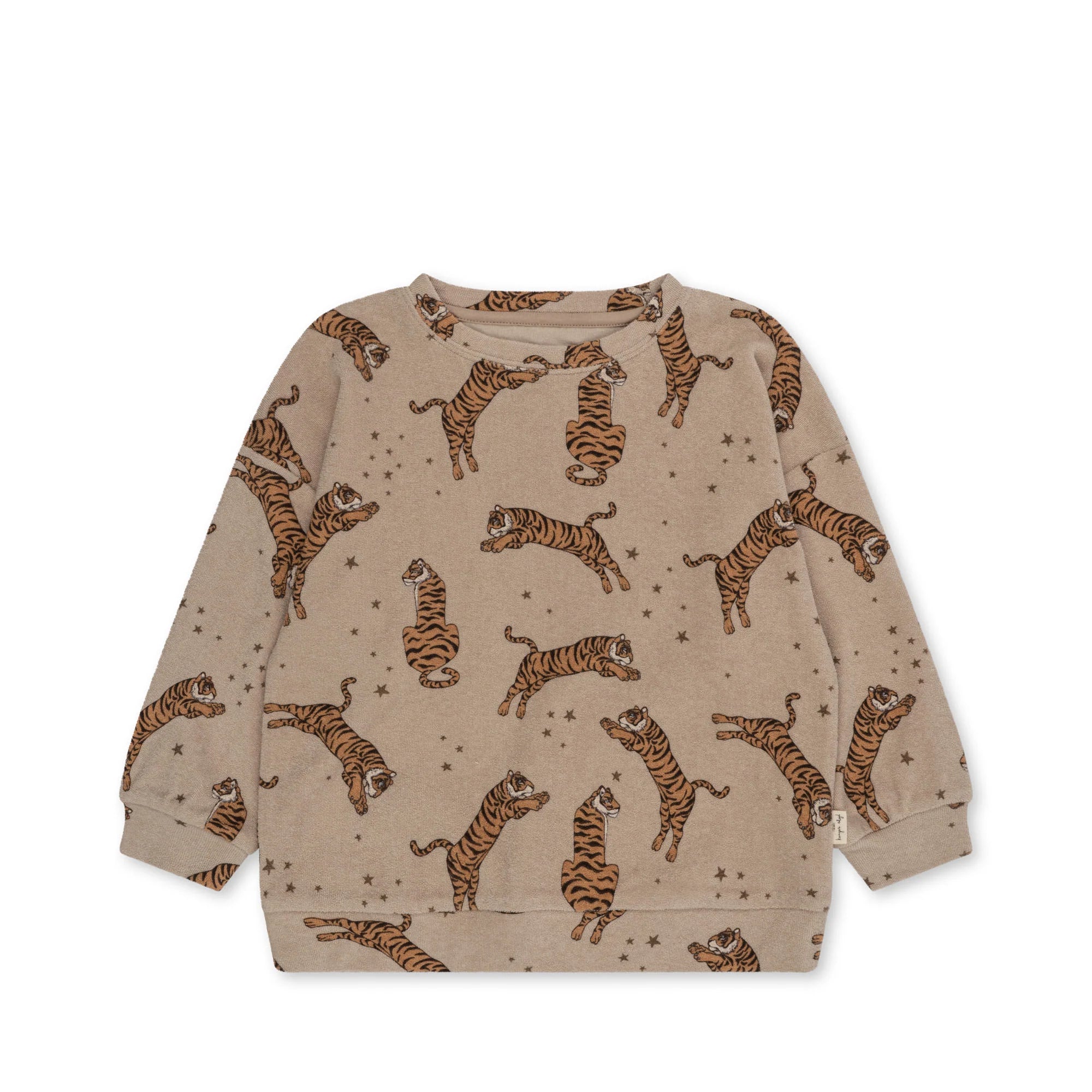 Kid's organic cotton sweatshirt Itty Tiger sand 9m-10y Konges Slojd