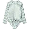 Sille seersucker siwmsuit - Sea blue / White stripes - Newborn-2Years Liewood