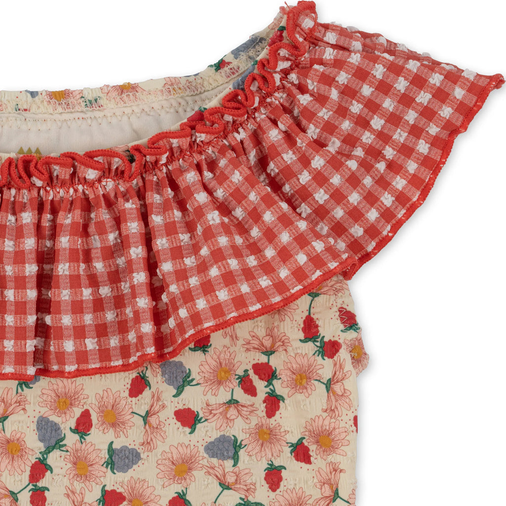 Παιδικό φλοραλ-καρό ολόσωμο μαγιό Marguerit- 6Months - 10 Years Konges Slojd