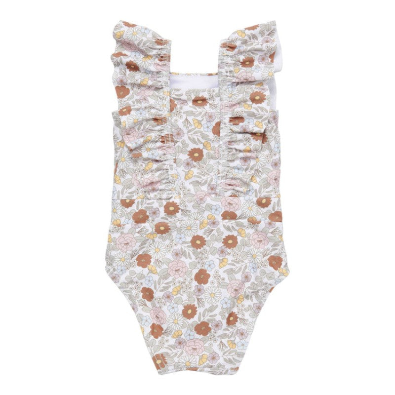 Παιδικό ολόσωμο μαγιό με βολάν Vintage Little Flowers (new) 18M-2Y Little Dutch