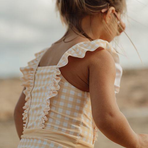 Kid's one-piece swimsuit with UV50 protection Sunshine Checks 9M-4Y Little Dutch