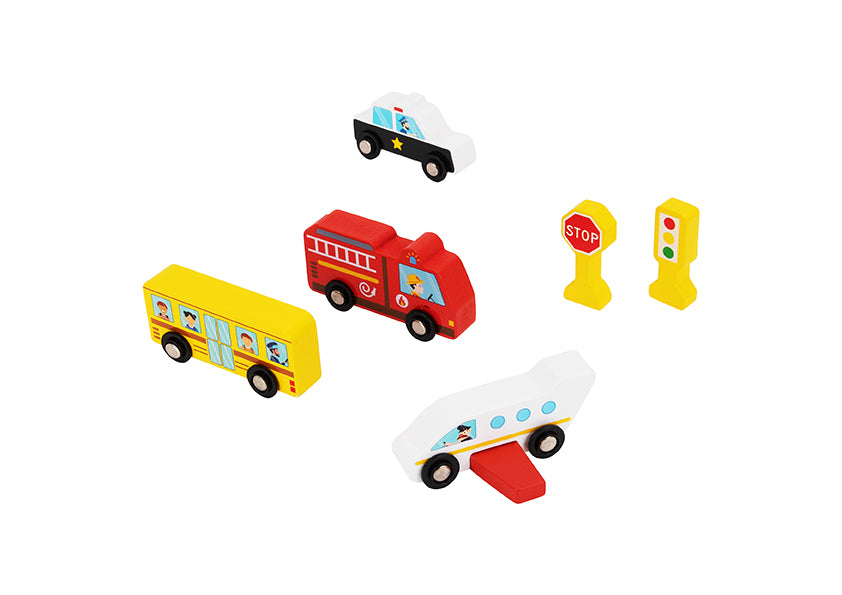 Παιδικό παιχνίδι σετ 50 Ξύλινα Τουβλάκια Πόλη +2 ετών Tooky Toy