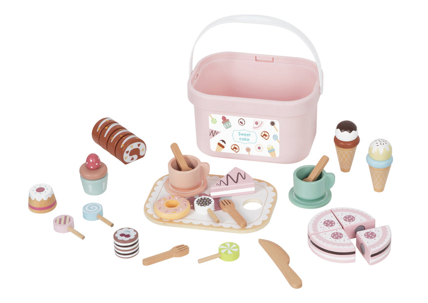 Παιδικό παιχνίδι ξύλινο σετ τσαγιού και γλυκών +3 ετών 21,8x15,4x12cm Tooky Toy