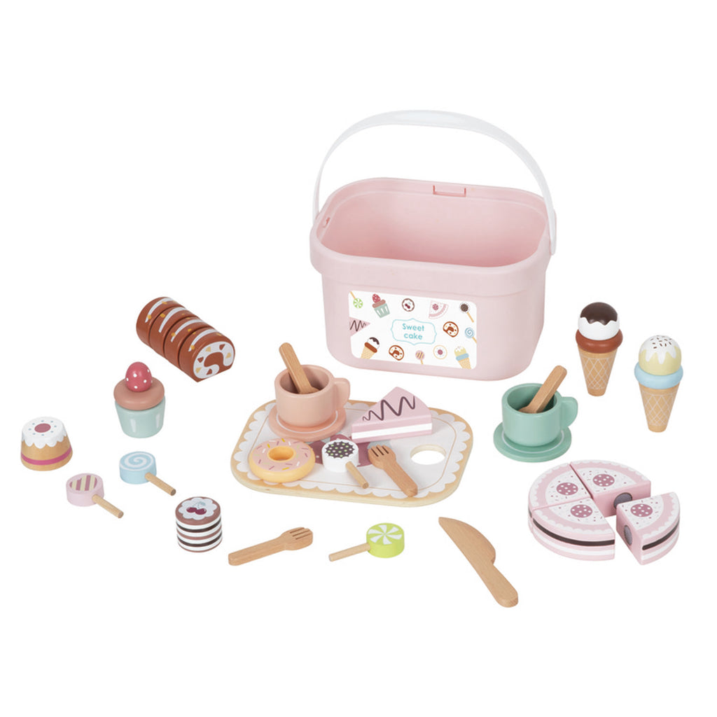 Παιδικό παιχνίδι ξύλινο σετ τσαγιού και γλυκών +3 ετών 21,8x15,4x12cm Tooky Toy