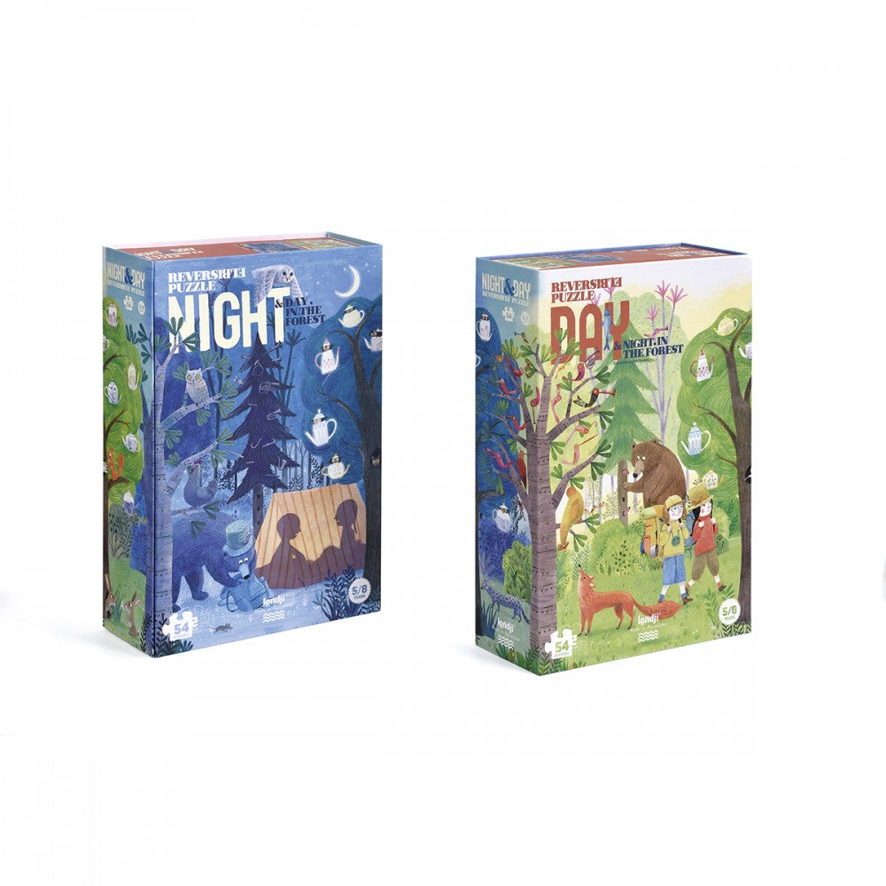 Night And Day In The Foret - 54 Pcs - Reversible Puzzle +5 years Londji