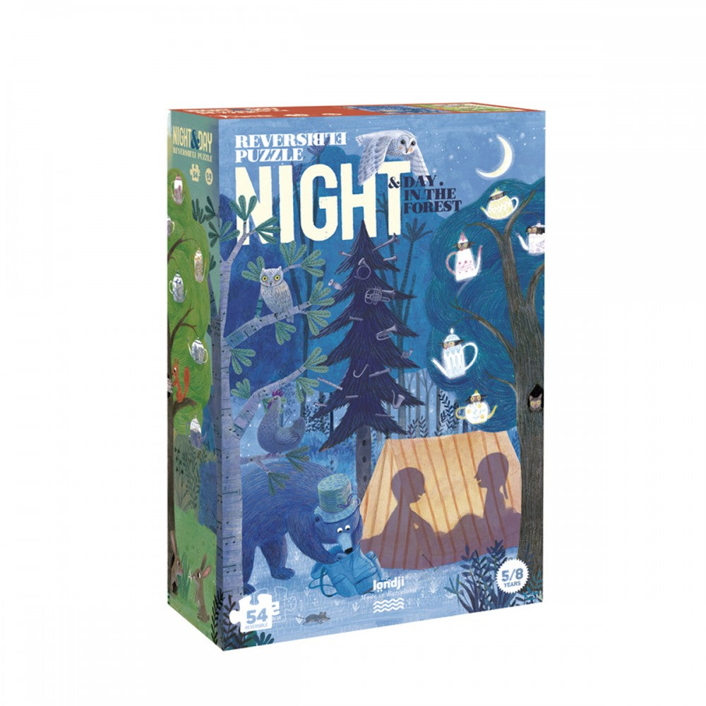 Night And Day In The Foret - 54 Pcs - Reversible Puzzle +5 years Londji