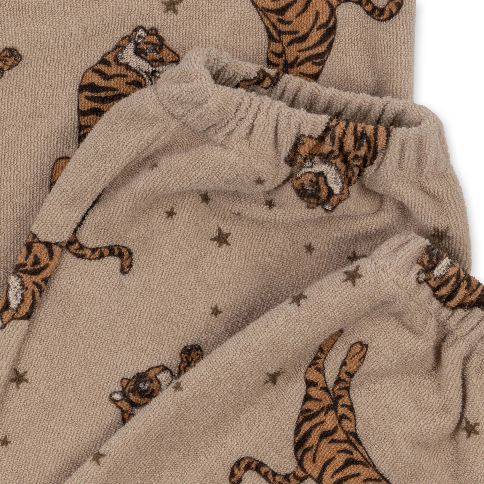 Kid's organic cotton sweatpants Itty Tiger sand 9months-10years Konges Slojd
