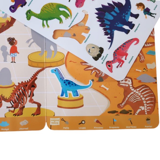 Παιδικό βιβλίo με επαναχρησιμοποιούμενα αυτοκόλλητα σιλικόνης Δεινόσαυροι +3 ετών