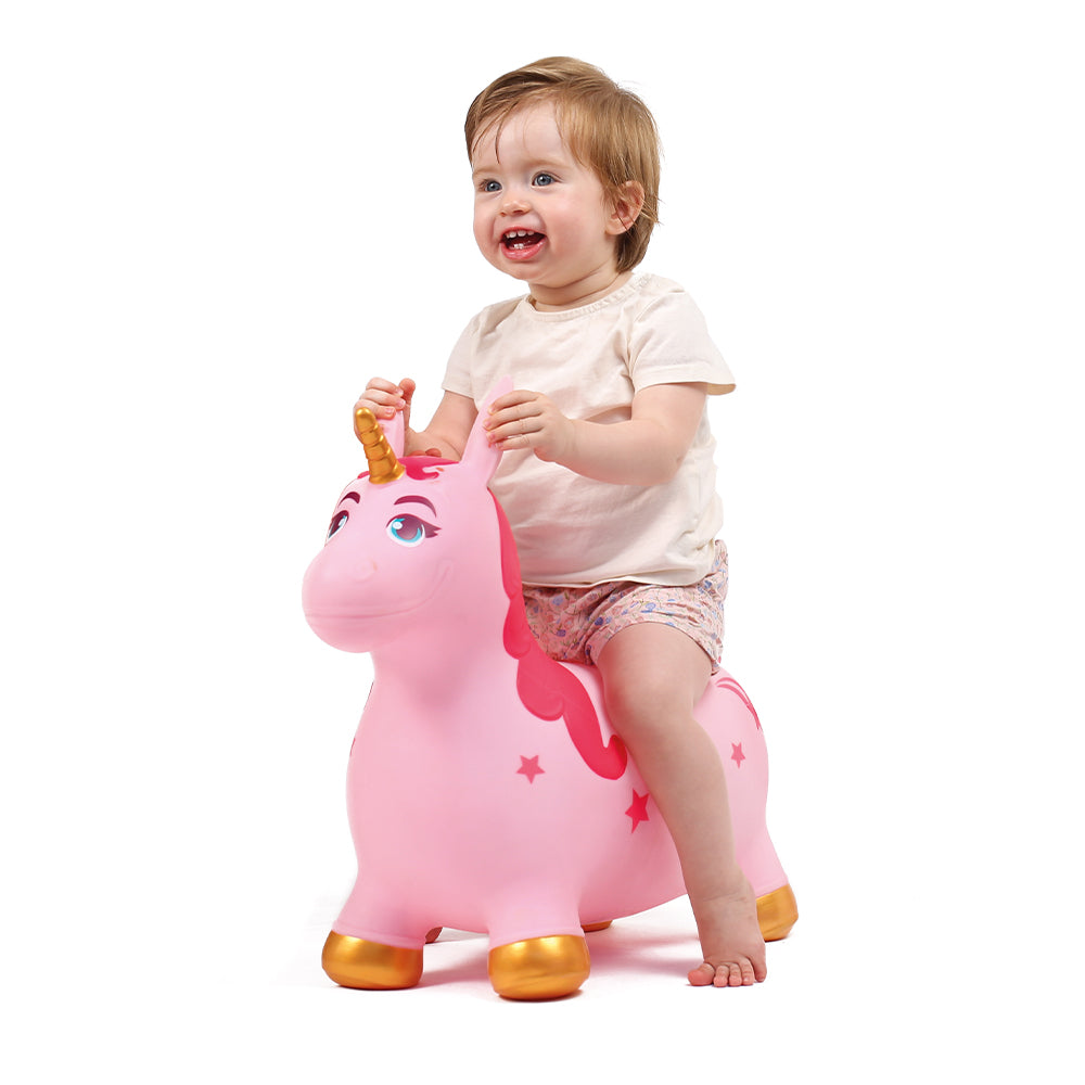 Παιδικό παιχνίδι φουσκωτό μονόκερος με ροζ χαίτη 24x61x53cm - Ludi 12M+