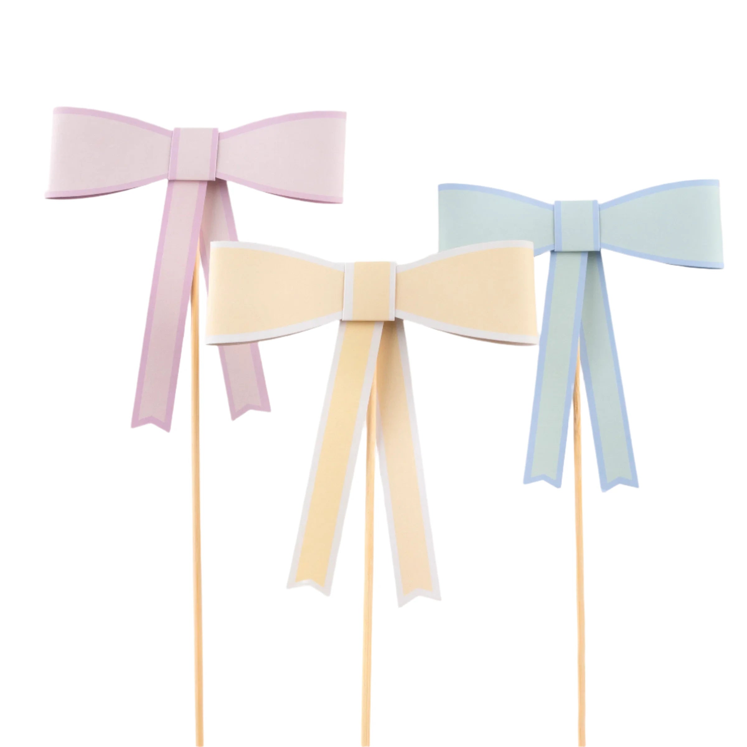 Pastel Bow Cake Decorations (3pcs)
