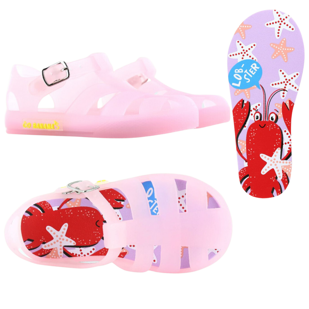Beach sandals Go Banana's 23-27 Pink Lobster Shoesme