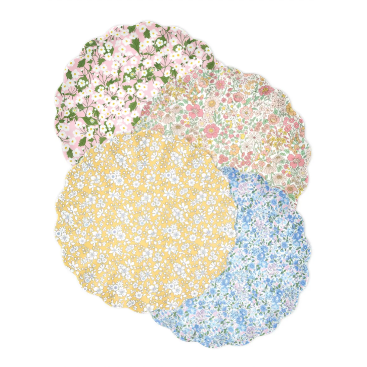 Meri Meri set Liberty Mixed Melamine large plates 4 pcs