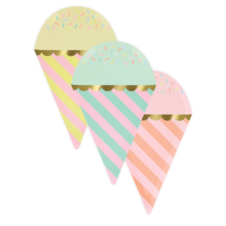 Ice Cream paper plates 8 pcs