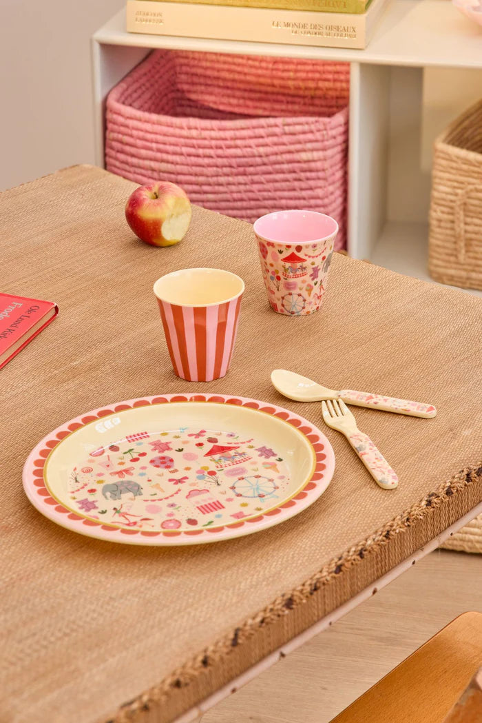 Παιδικό πιάτο μελαμίνης Λούνα Παρκ Pink Rice