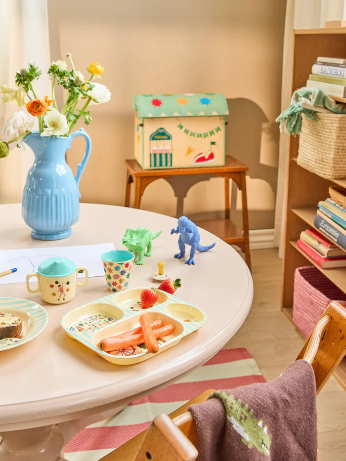 Παιδικό πιάτο μελαμίνης με 4 χωρίσματα Λούνα Παρκ Mint Rice