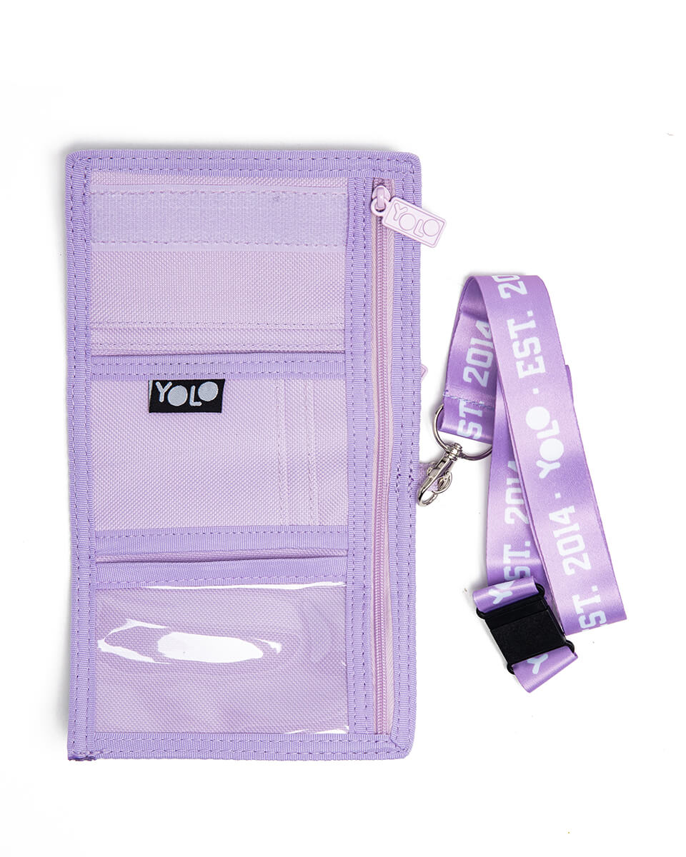 Kid's wallet Graffiti Pink with strap YOLO