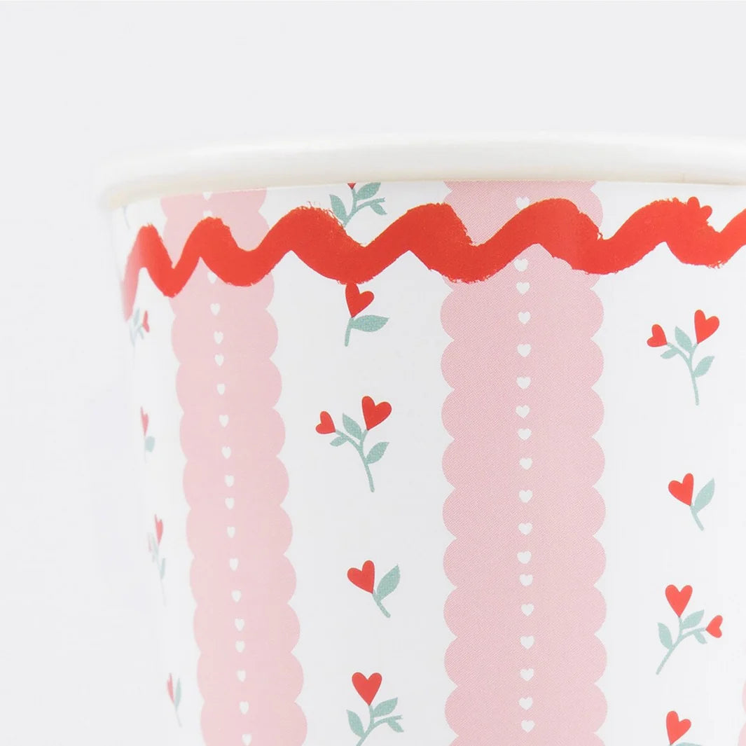 Paper cups Vintage Rose 8pcs