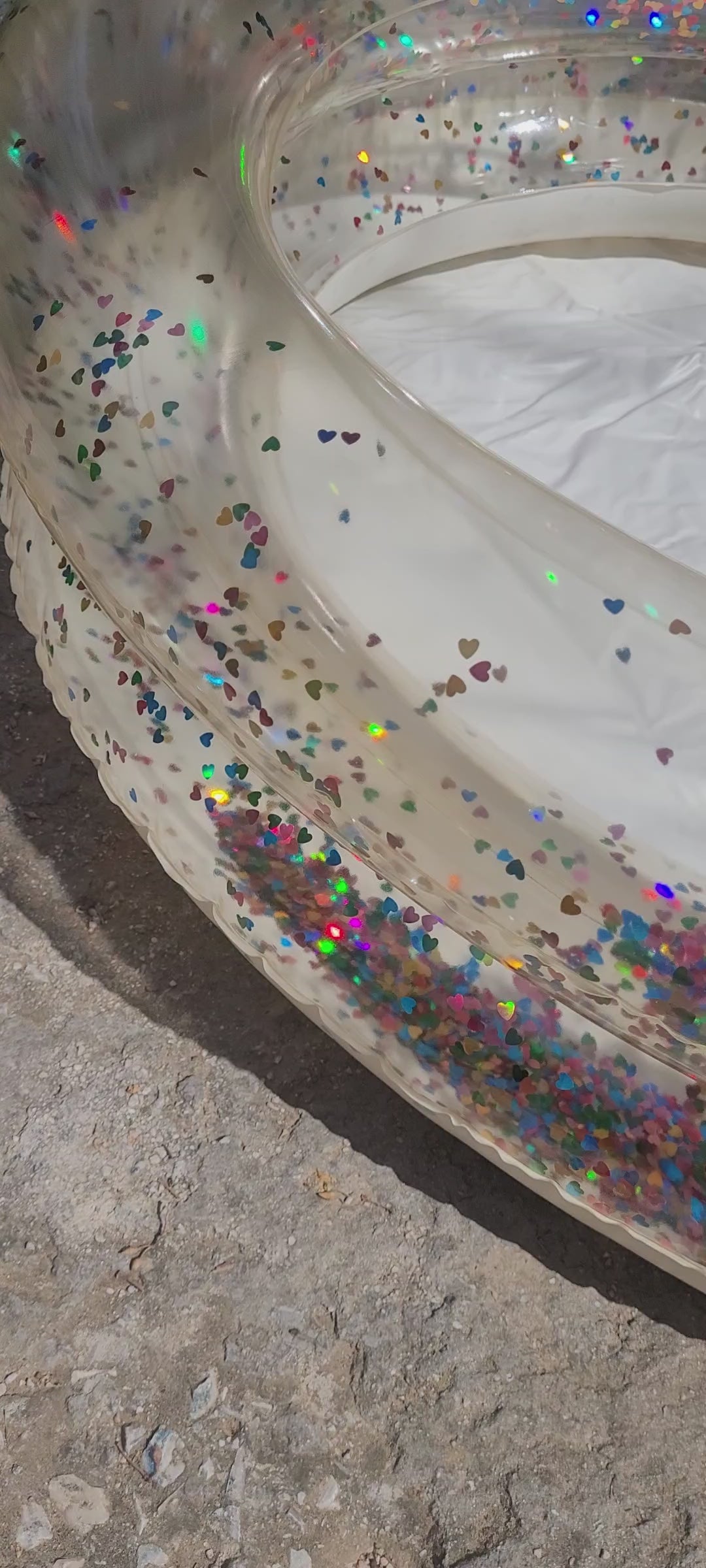 Παιδική φουσκωτή πισίνα Καρδιά με confetti Cream 3ετών+ Konges Slojd