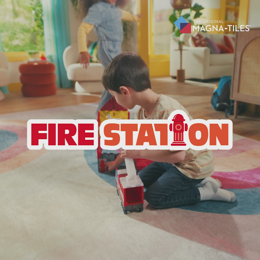 Παιδικό μαγνητικό παιχνίδι Fire Station 50κομμάτια 3ετών+ Magna Tiles