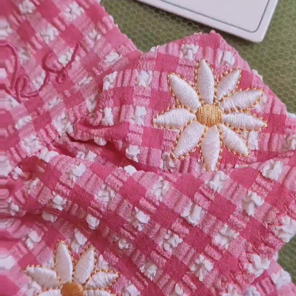 Kid's swim shoes Soline Frill Desert Rose Gingham No20-31 Konges Slojd