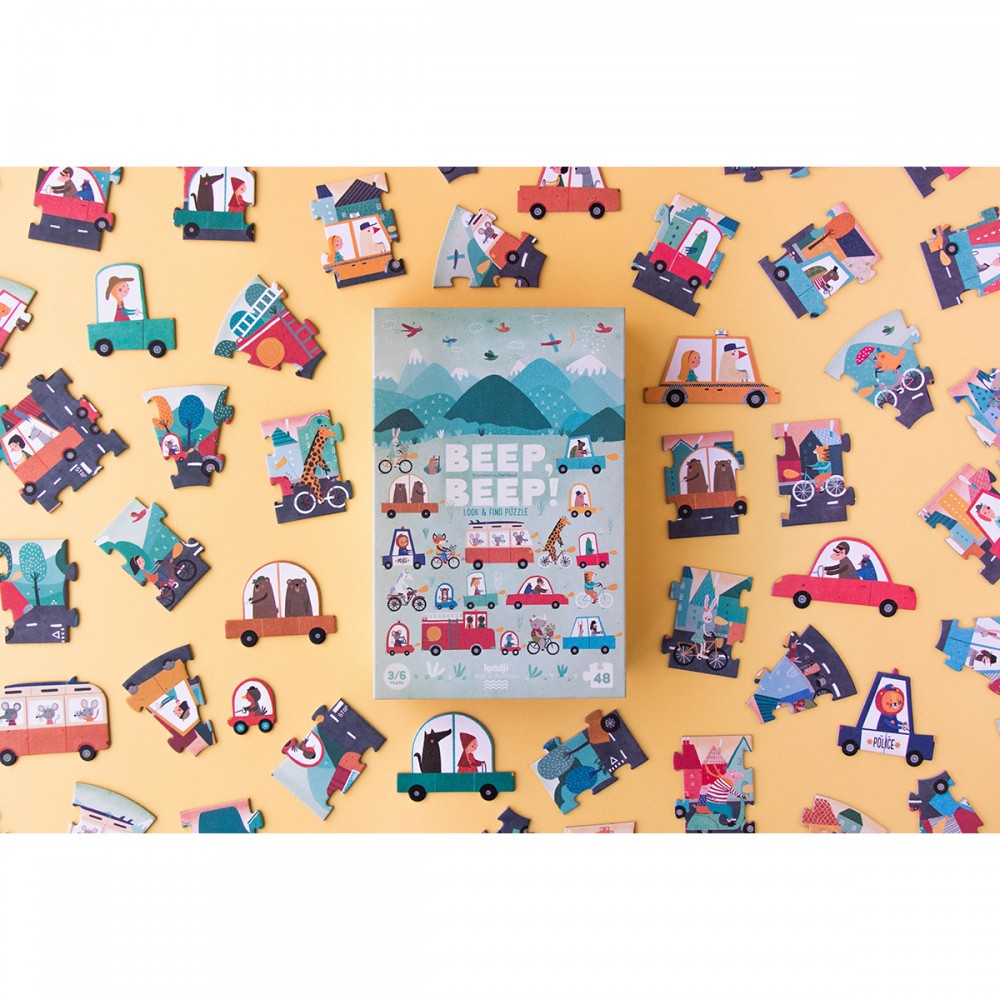 Kid's puzzle 48pcs "Beep beep" 3Y+ Londji