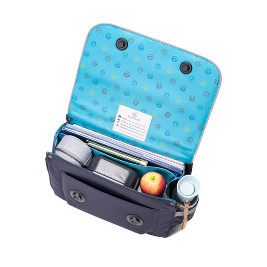 Retro school bag - It Bag Midi - Boxing Tiger (Navy melange) 30x38x15cm- 6Y+ Jeune Premier