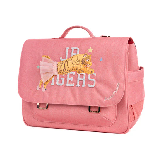 Retro school bag - It Bag Midi - Tutu Tiger (Pink melange) 30x38x15cm- 6Y+ Jeune Premier