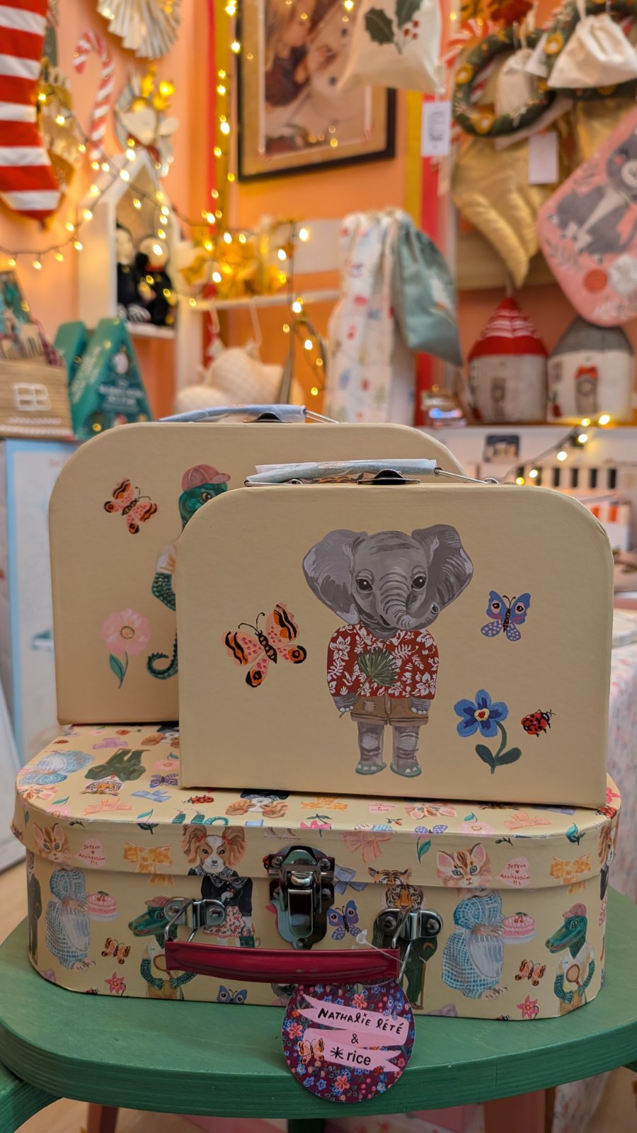 Σετ 3 limited edition βαλιτσάκια αποθήκευσης Nathalie Lété 9x30x20.5cm RICE