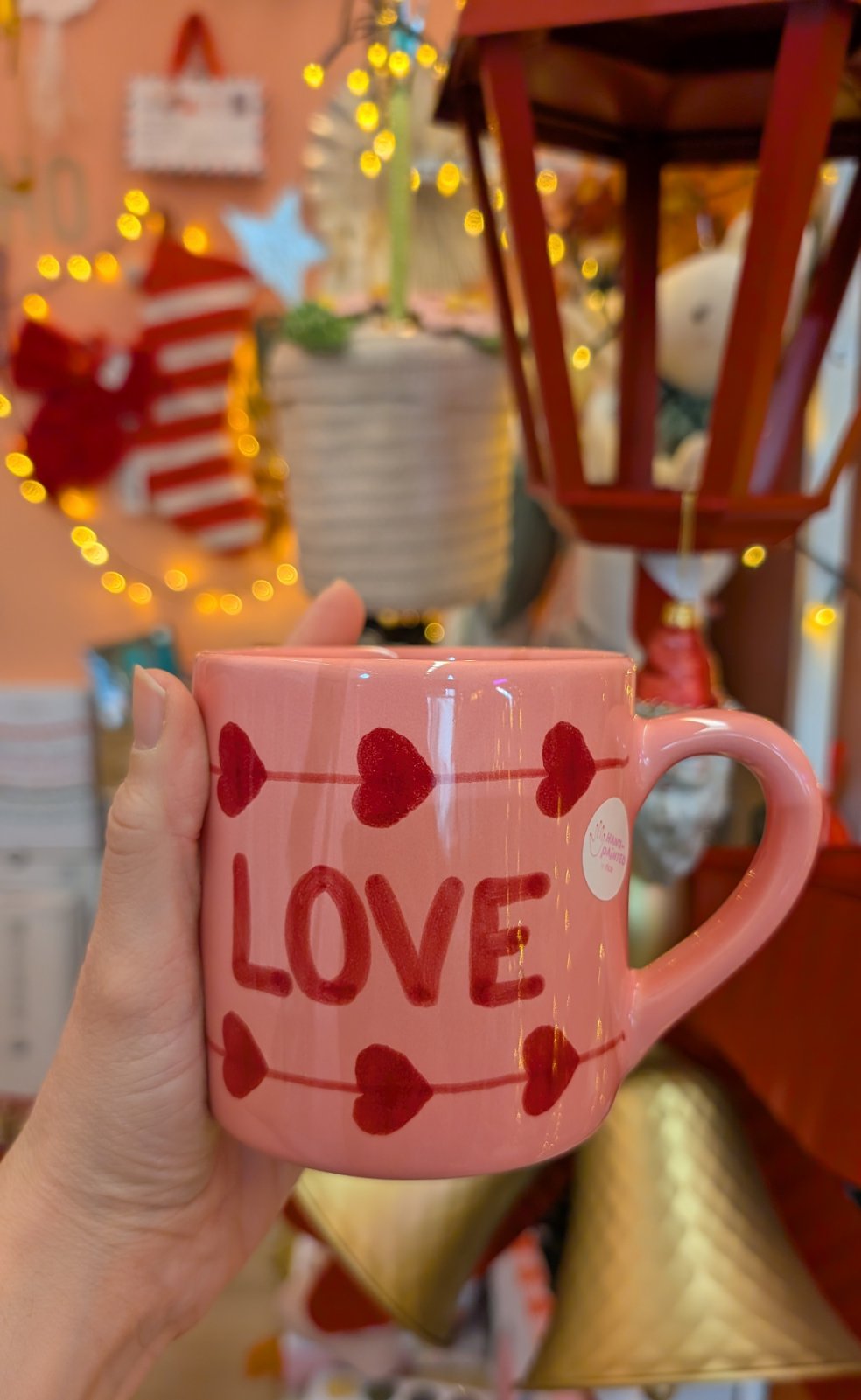Ceramic mug in pink Love 420ml Rice