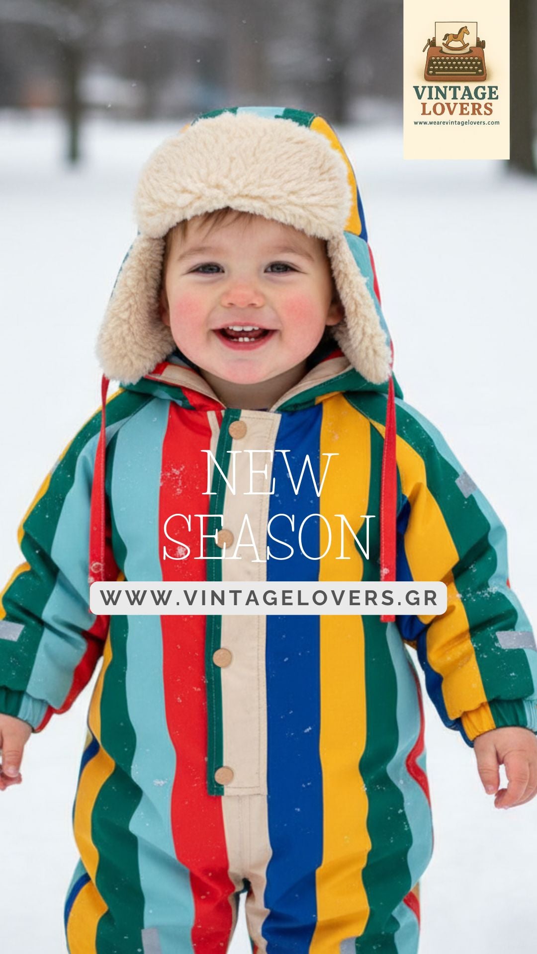 Παιδική Ολόσωμη Φόρμα Σκι Multicolor Stripes 2-4Y Tinycottons