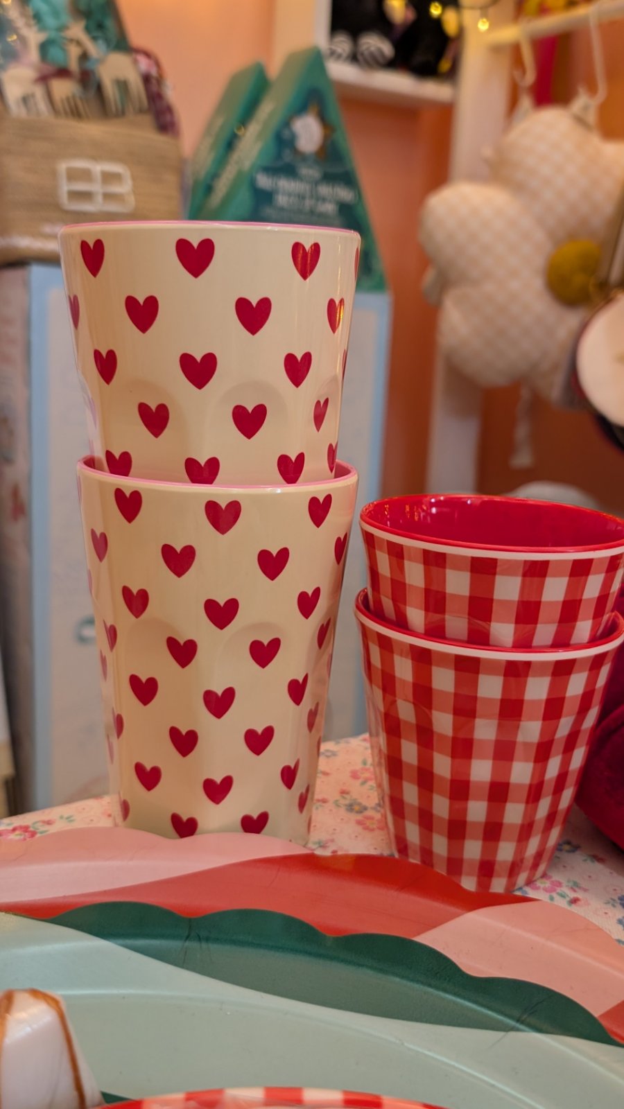 Παιδικό ψηλό ποτήρι μελαμίνης Hearts 400 ml Rice