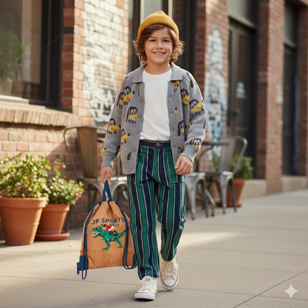 Παιδική πλεκτή μάλλινη ζακέτα Dogs 3-12 ετών Tinycottons