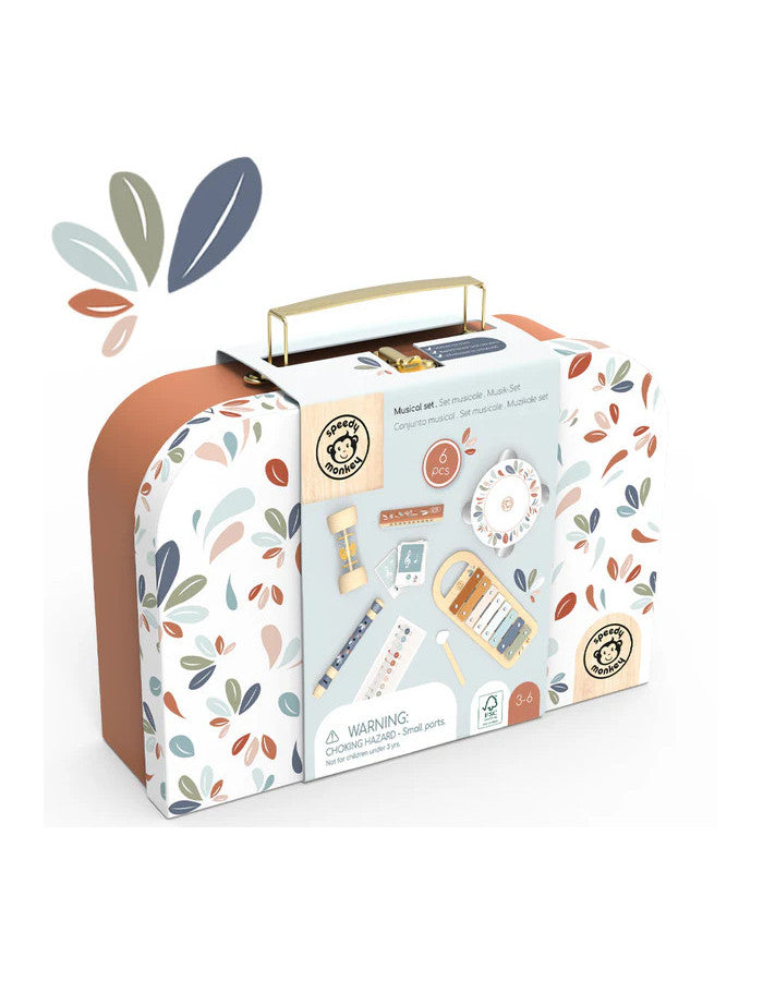 Ξύλινο παιχνίδι Βαλιτσάκι με μουσικά όργανα 30x20x10,5cm - Speedy Monkey 3+ετών