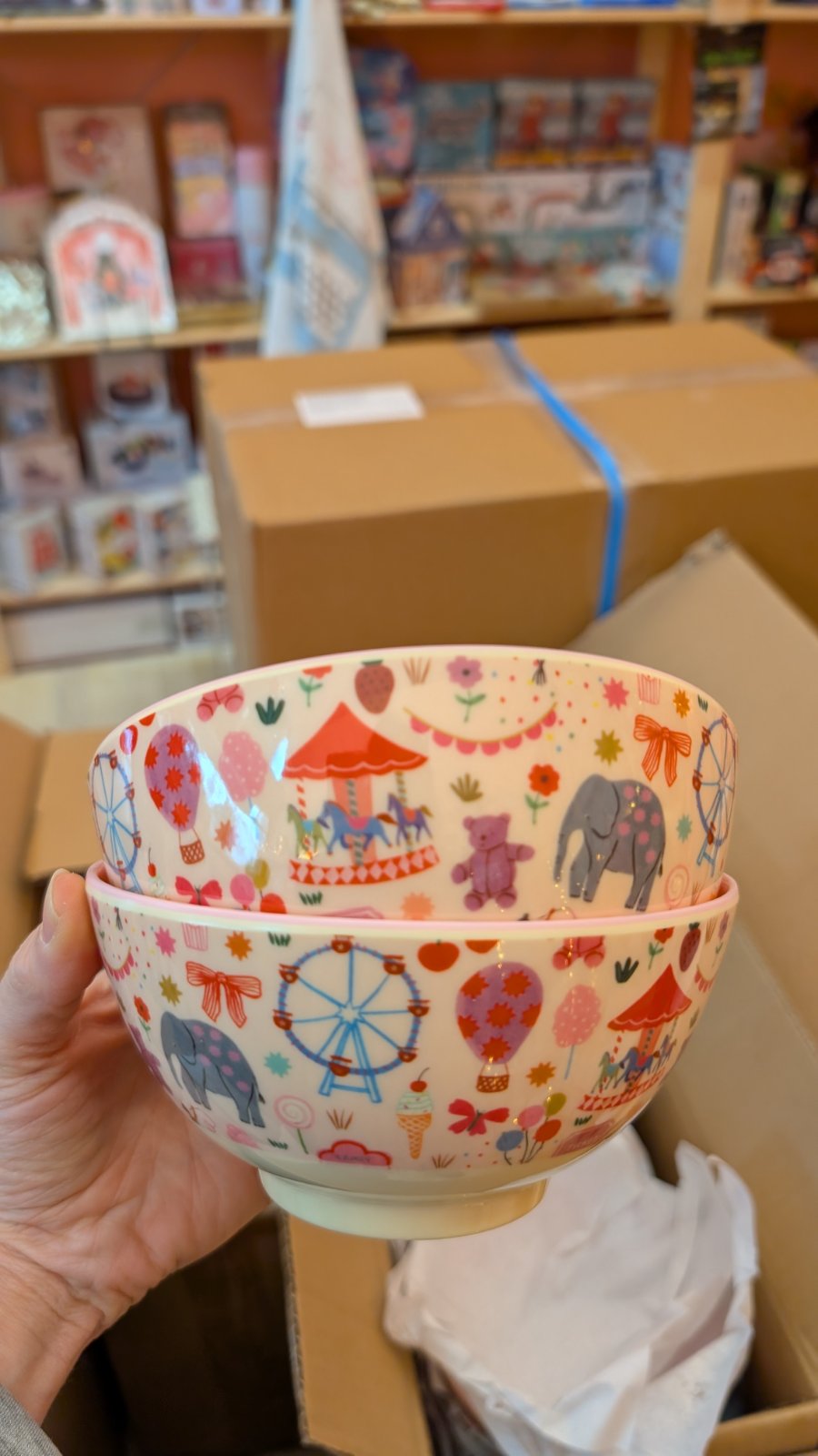 Kids melamine Bowl Fun Fair - Pink 700ml  Rice