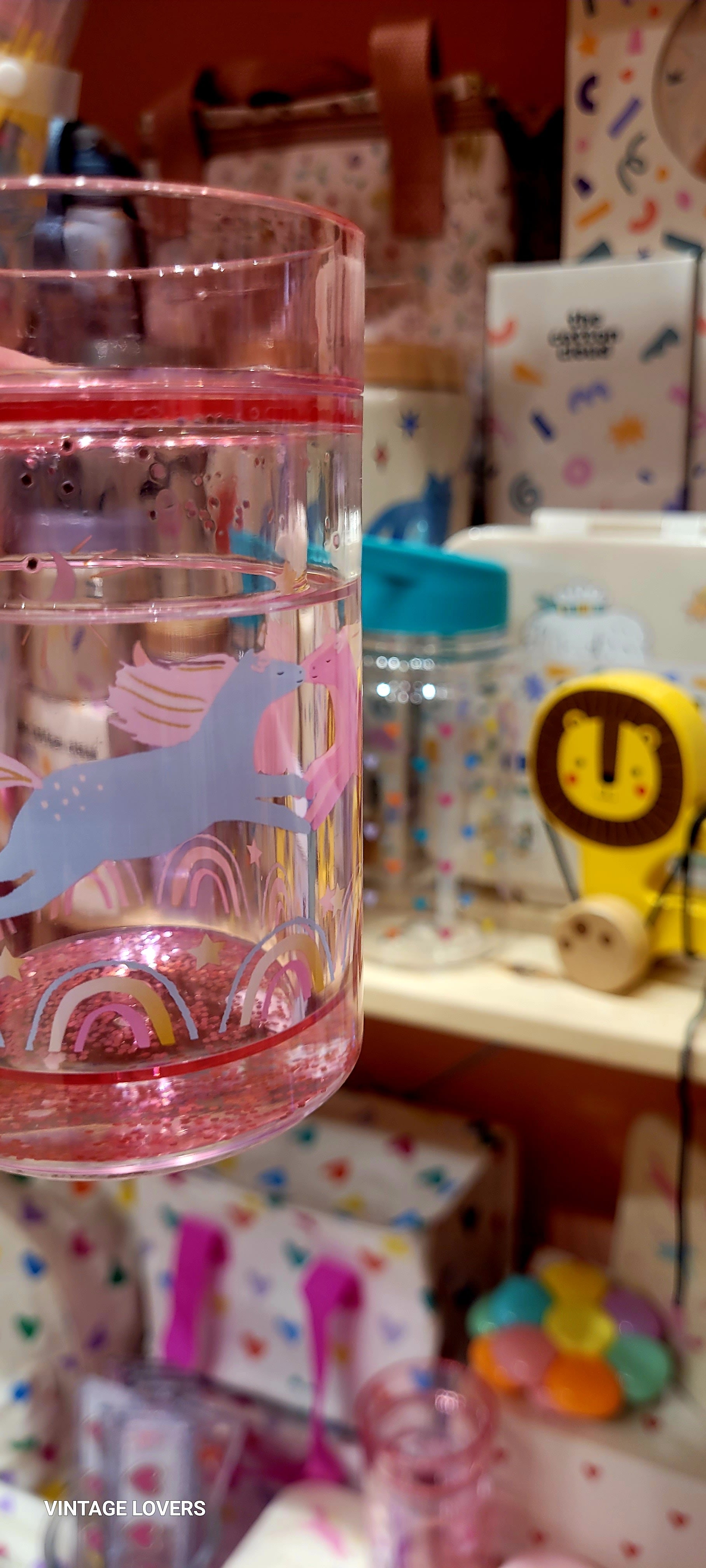 Kid's water cup with glitter Unicorns
