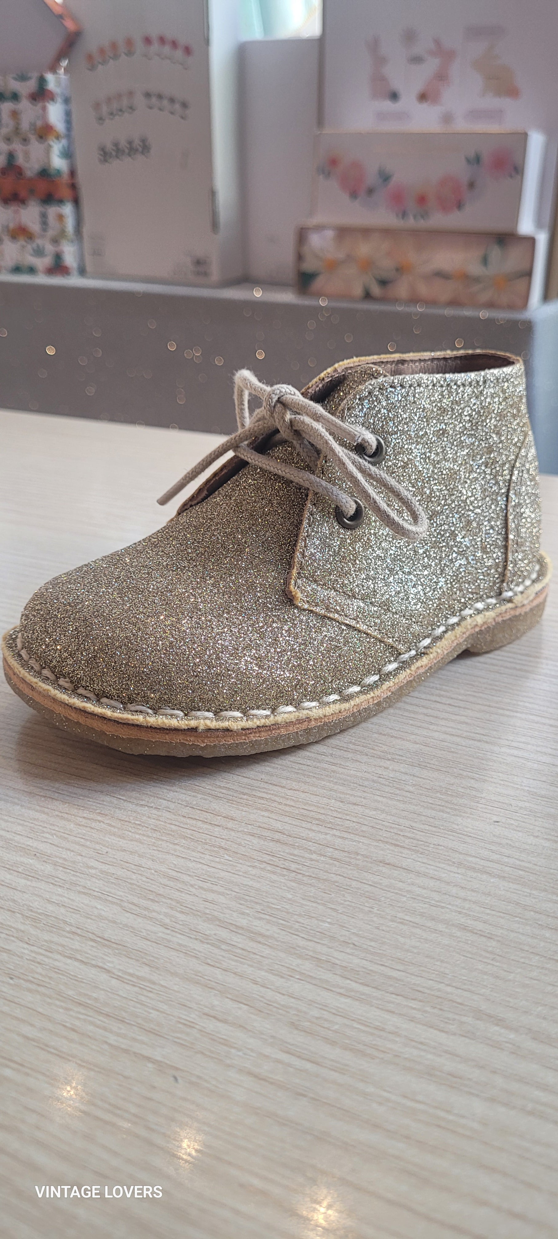 Παιδικό δερμάτινο μποτάκι Suede Chaton -Glitter- Νούμερο 23-30 Konges Slojd