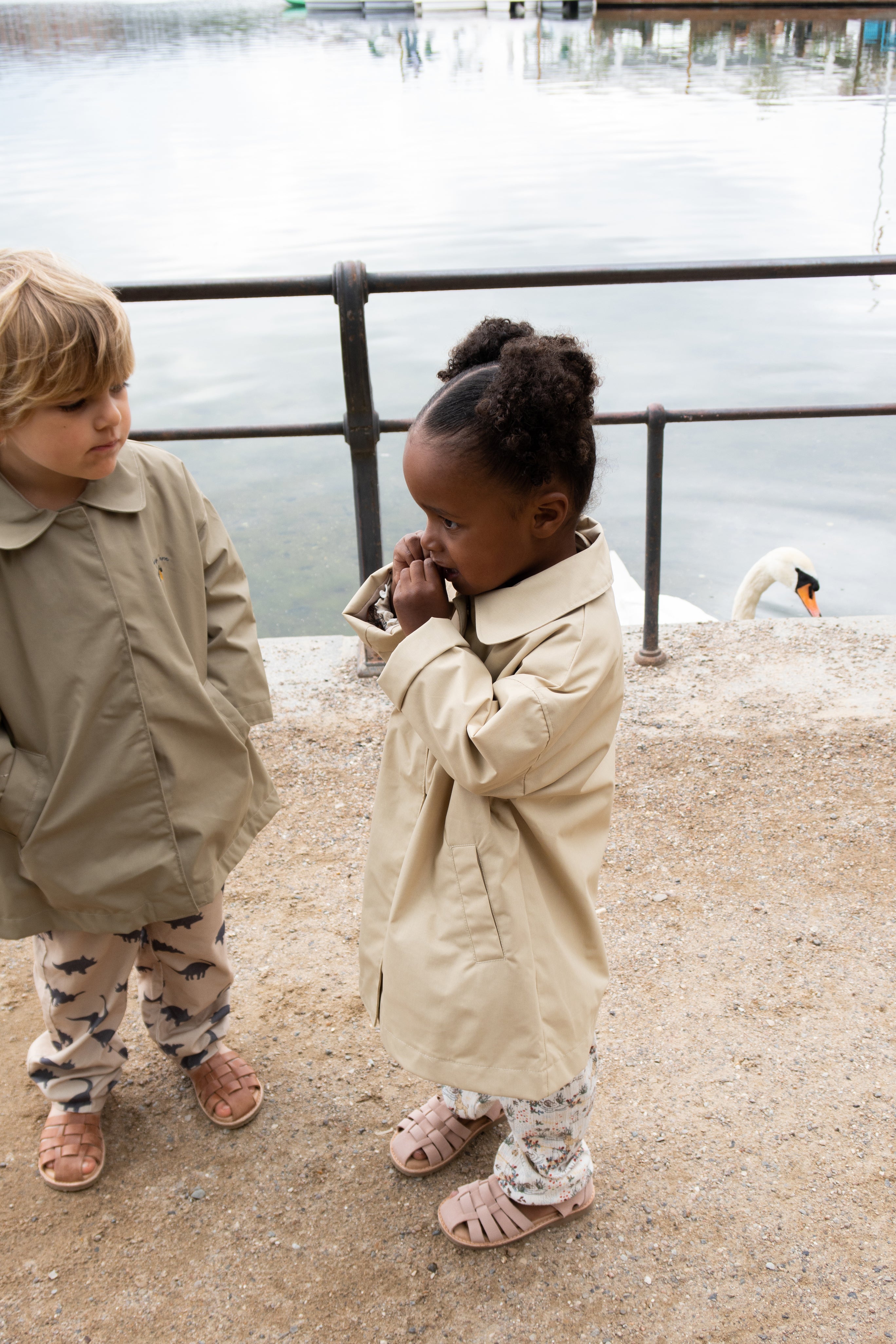 Kid's suede strap sandal Light rose no 22-30 Konges Slojd