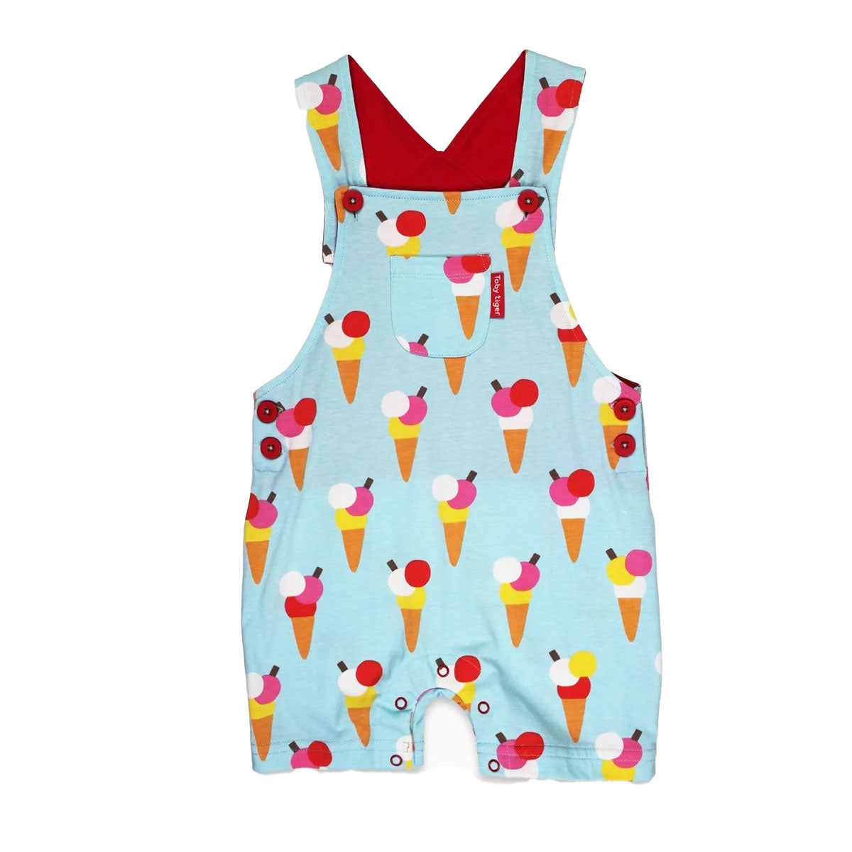 Παιδική Κοντή Σαλοπέτα με Καλοκαιρινό σχέδιο Ice Cream-Organic Cotton 3M-3Y