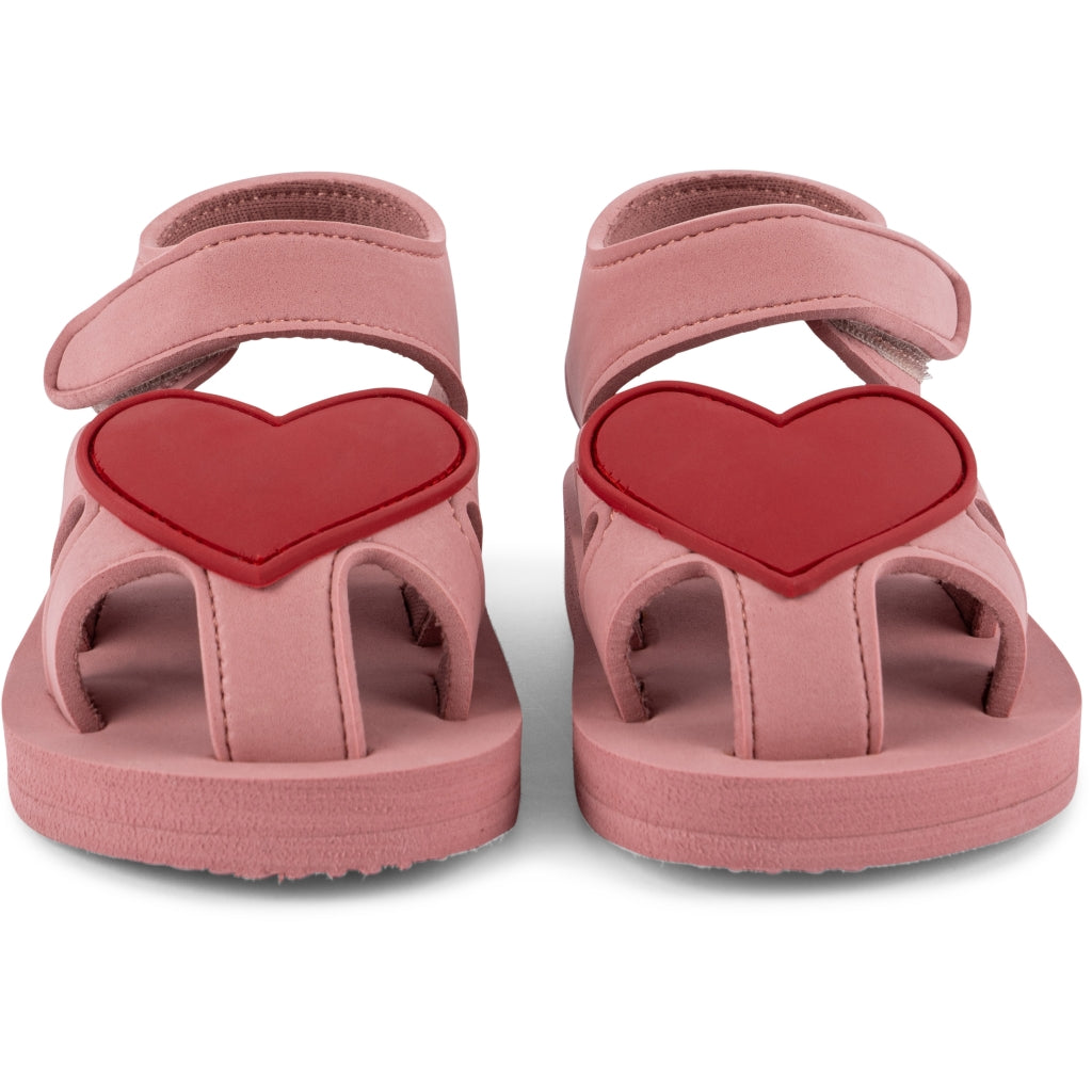 Kid's pink sandals with heart 100% EVA foam No21-31 Konges Slojd