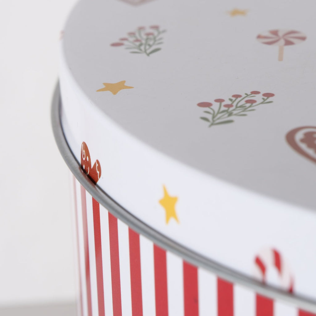 Set of 3 metal storage boxes with Christmas designs H6-9cm D13.5-20cm