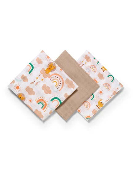 BabyOno Muslin Comfort Cloths – Set of 3, 70 × 70 cm