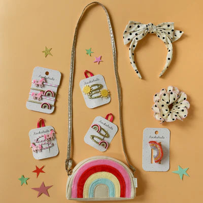 Σετ 4τμχ παιδικά λαστιχάκια μαλλιών Pink Pony Stripy Rockahula Kids