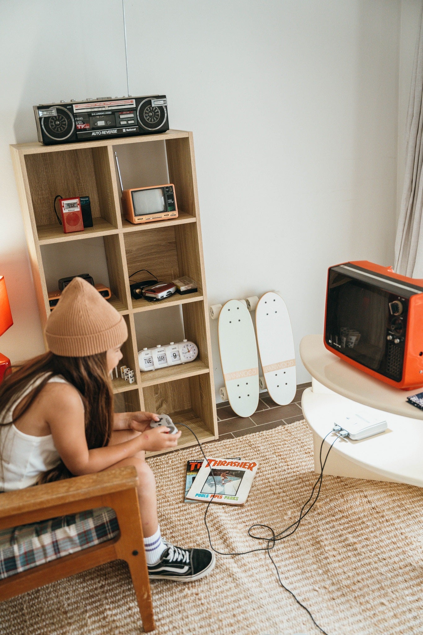 Παιδικό ρετρο skateboard λευκό 3ετών+ Banwood