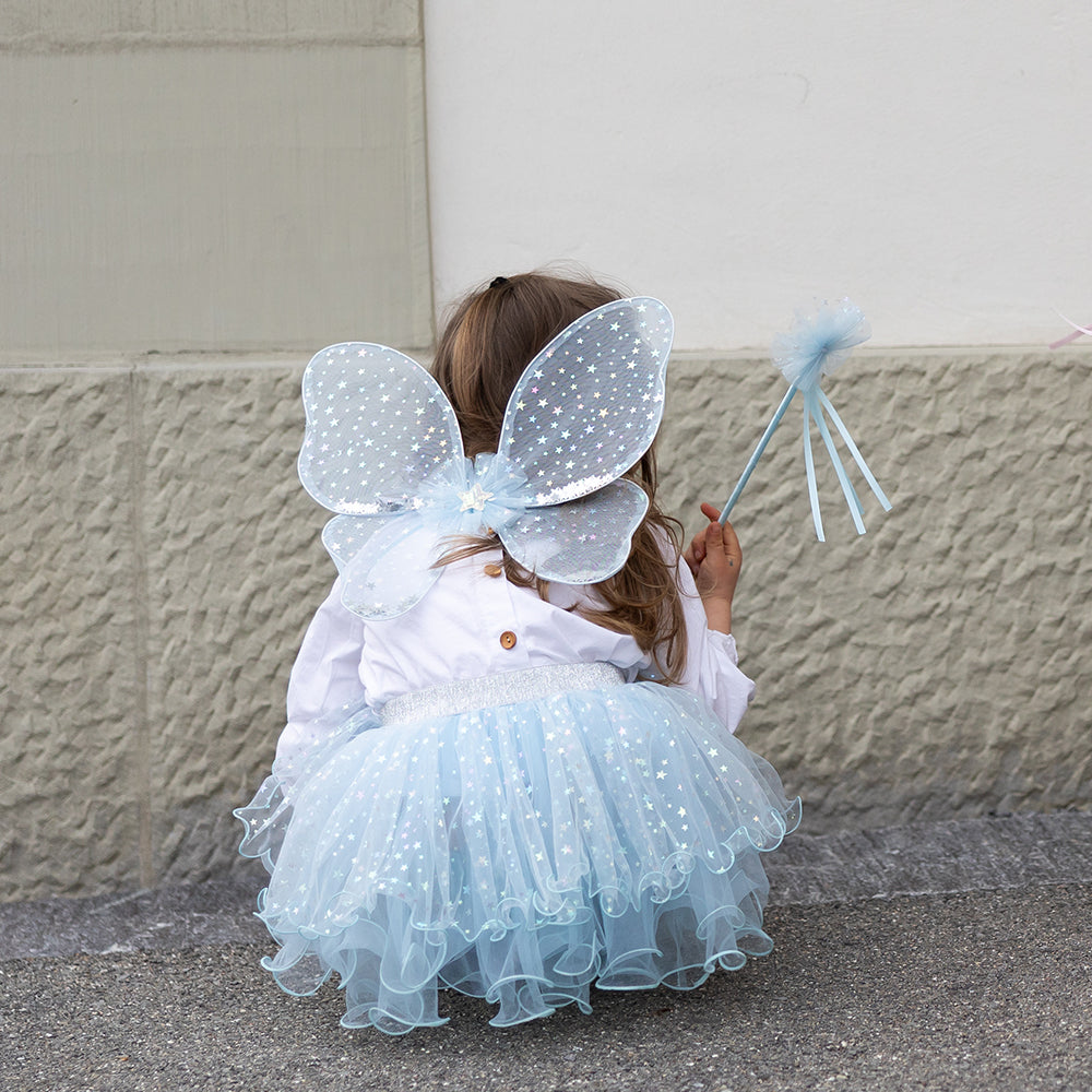 Παιδική στολή Γαλάζια Νεράιδα με φούστα tutu φτερά και ραβδί 3-6 ετών Great Pretenders