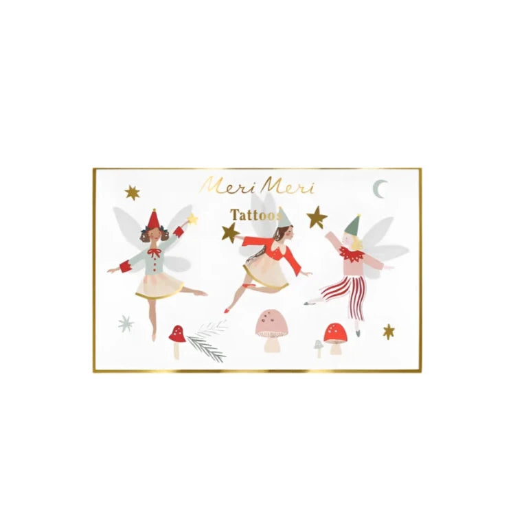 Παιδικά προσωρινά τατουάζ με θέμα τα Χριστούγεννα κ τις Νεράϊδες (2 φύλλα) - Meri Meri