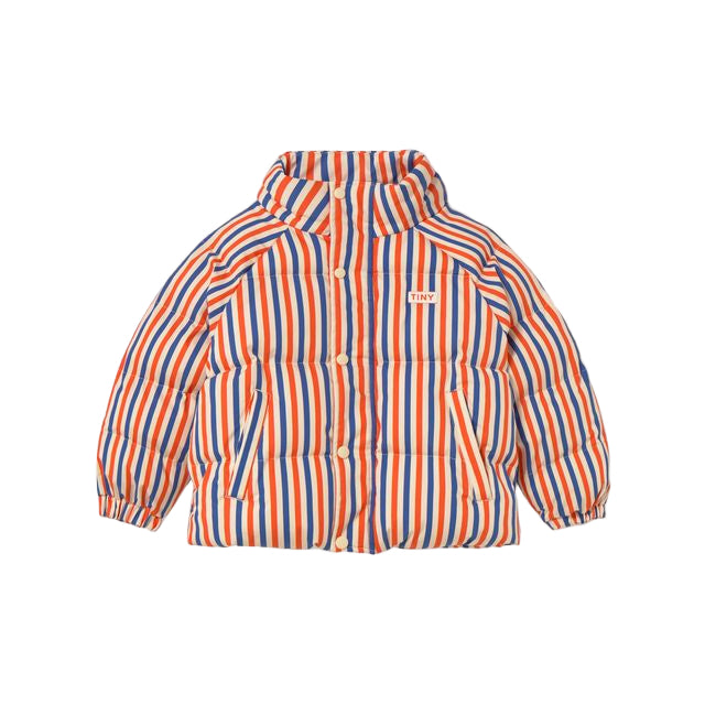 Παιδικό κοντό Μπουφάν με επένδυση Retro Stripes red-blue  3-12Y Tinycottons